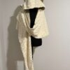 Cream Faux-Fur Hooded Wrap